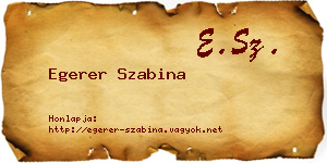 Egerer Szabina névjegykártya